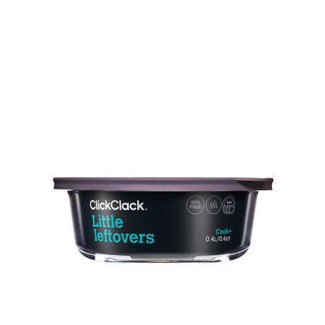 ClickClack Cook+ Round Heatproof Glass Container 400ml - Image 01