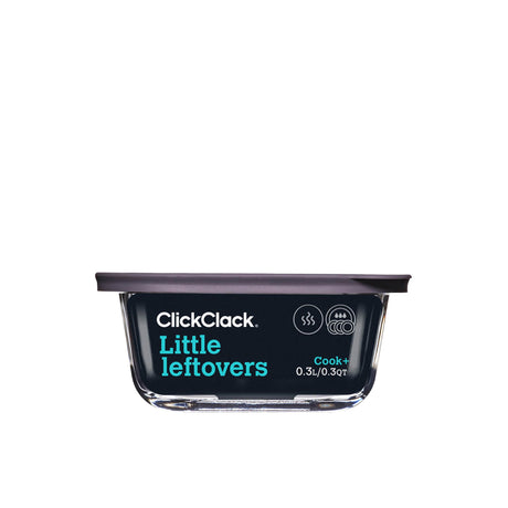 ClickClack Cook+ Square Heatproof Glass Container 300ml - Image 01