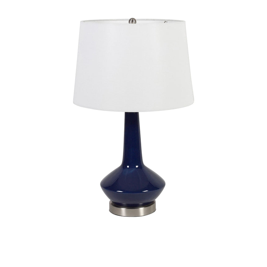 Coast Ceramic Bottle Table Lamp Navy - Image 01