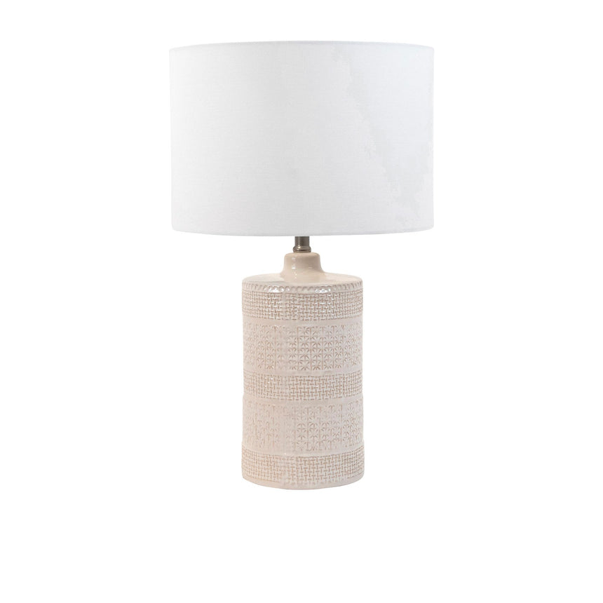 Coast Ceramic Cylinder Table Lamp Cream - Image 01