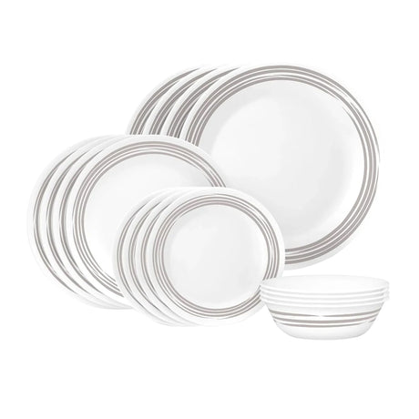 Corelle Vitrelle Dinner Set 16pc Brushed Silver - Image 01