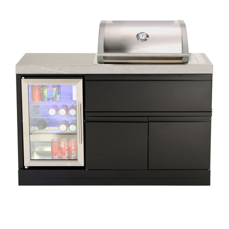 Crossray Compact Kitchen with 2 Burner BBQ Grill and Bar Fridge - Image 01