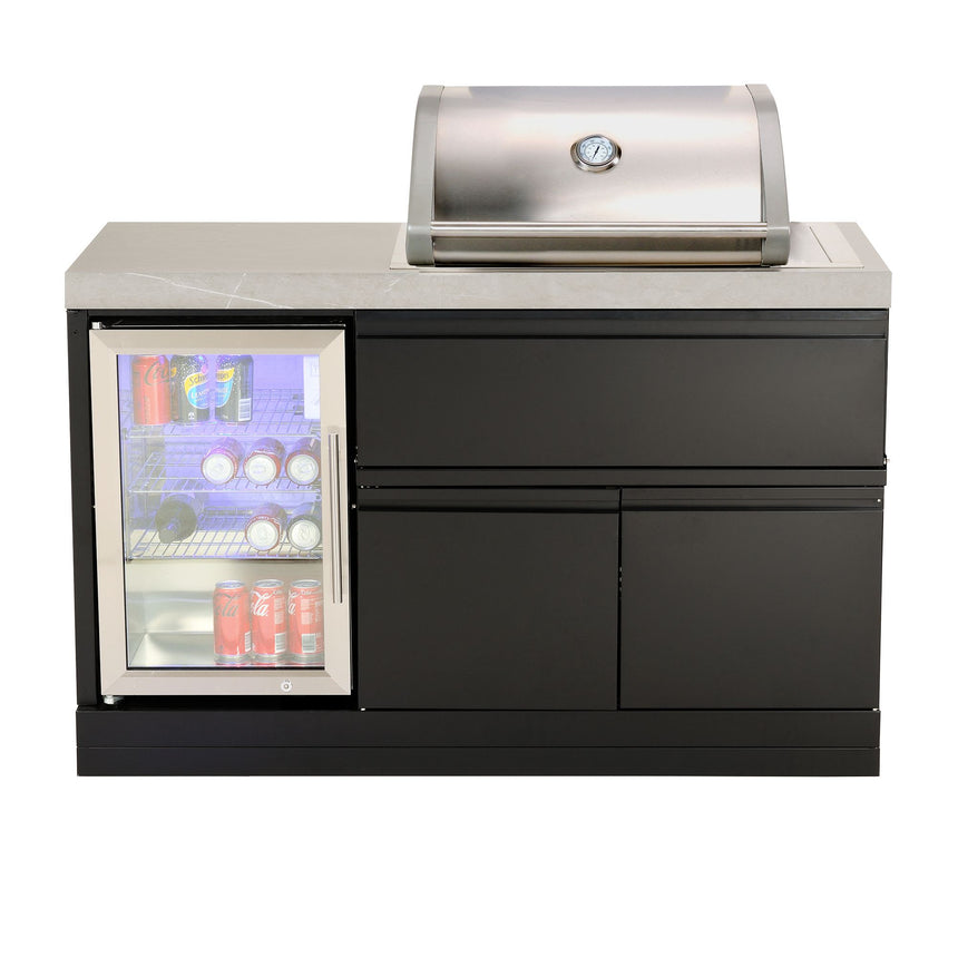 Crossray Compact Kitchen with 2 Burner BBQ Grill and Bar Fridge - Image 01