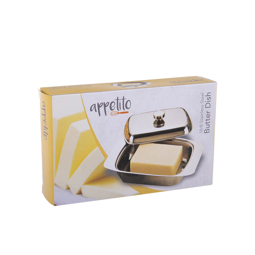 Appetito Stainless Steel Butter Dish with Cover - Image 03