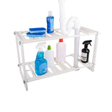 D.Line Expandable Under Sink Organiser in White - Image 02