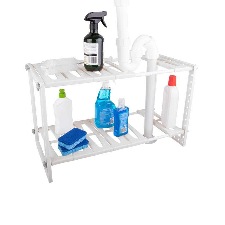 D.Line Expandable Under Sink Organiser in White - Image 05