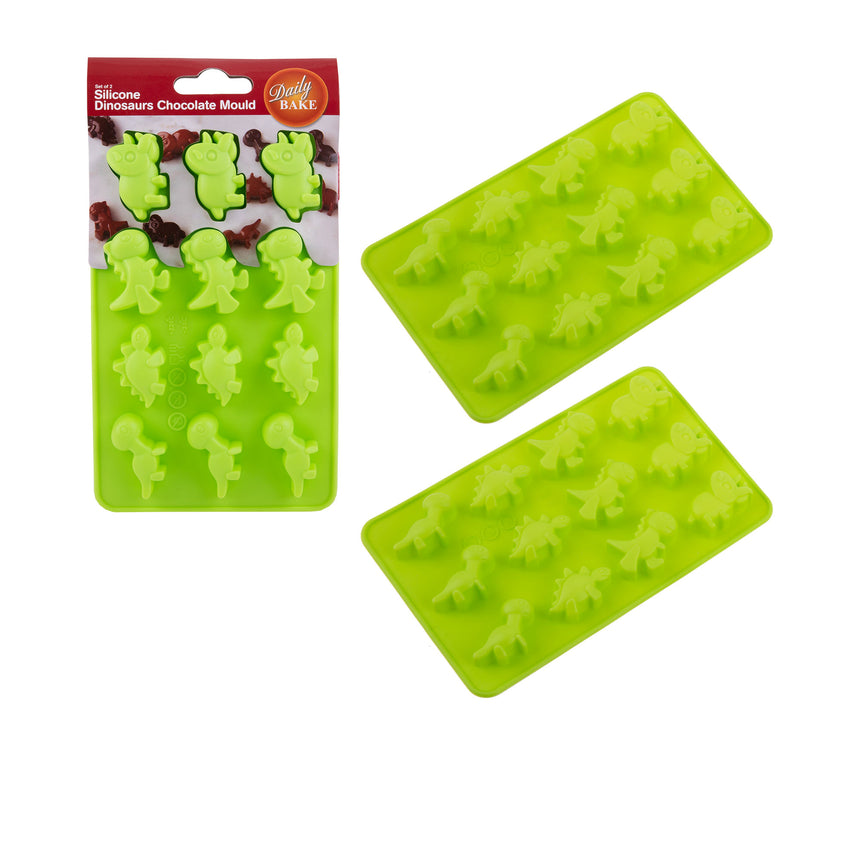 Daily Bake Silicone Dinosaurs 1.8 litre Chocolate Mould Set of 2 Green - Image 03