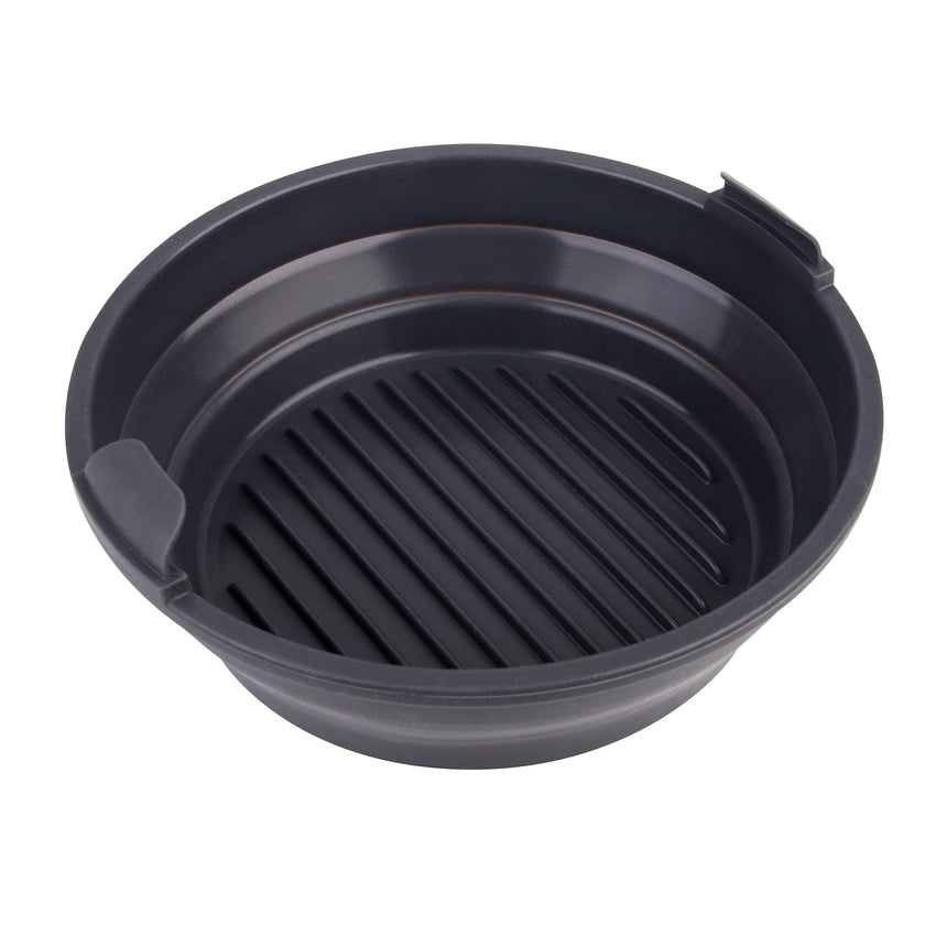 Daily Bake Silicone Round Collapsible Air Fryer Basket 22cm Charcoal - Image 01