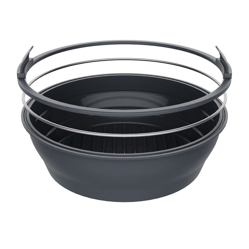 Daily Bake Silicone Round Collapsible Air Fryer Basket 22cm Charcoal - Image 05