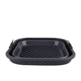 Daily Bake Silicone Square Collapsible Air Fryer Basket 22x22cm Charcoal - Image 04