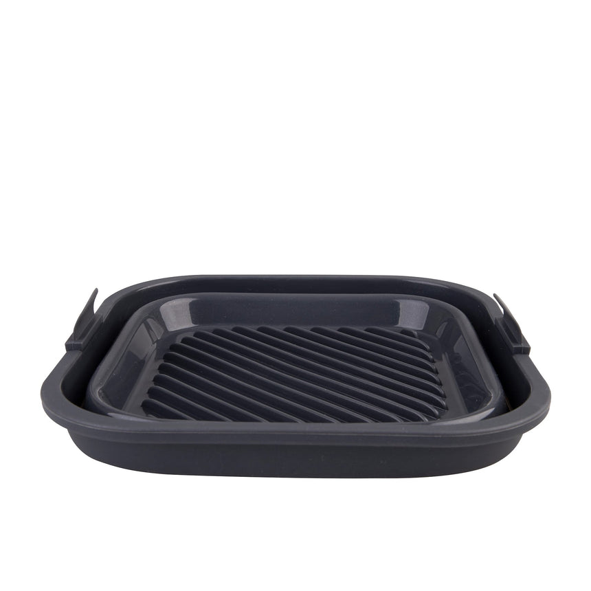 Daily Bake Silicone Square Collapsible Air Fryer Basket 22x22cm Charcoal - Image 04