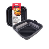 Daily Bake Silicone Square Collapsible Air Fryer Basket 22x22cm Charcoal - Image 06