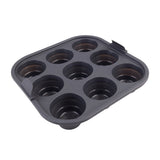 Daily Bake Silicone Square Collapsible 9 Cup Mini Muffin Pan 22x22cm Charcoal - Image 01