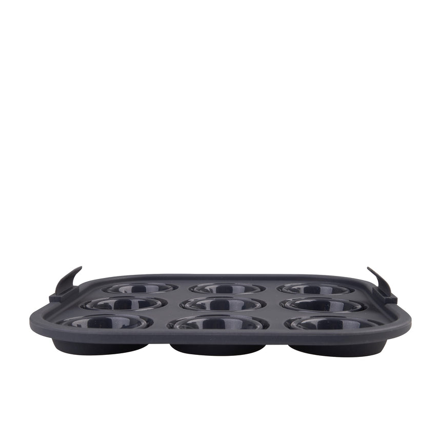 Daily Bake Silicone Square Collapsible 9 Cup Mini Muffin Pan 22x22cm Charcoal - Image 04