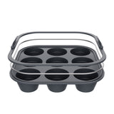 Daily Bake Silicone Square Collapsible 9 Cup Mini Muffin Pan 22x22cm Charcoal - Image 05