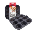 Daily Bake Silicone Square Collapsible 9 Cup Mini Muffin Pan 22x22cm Charcoal - Image 06