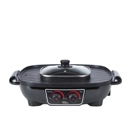 Davis & Waddell 2 in 1 Electric Steamboat Hotpot and Grill Black - Image 01