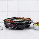 Davis & Waddell 2 in 1 Electric Steamboat Hotpot and Grill Black - Image 02