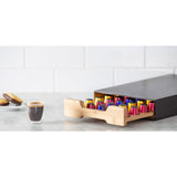 Davis & Waddell Bamboo Coffee Machine Board with Capsule Drawer 20x40x6cm 48 Capsules - Image 02