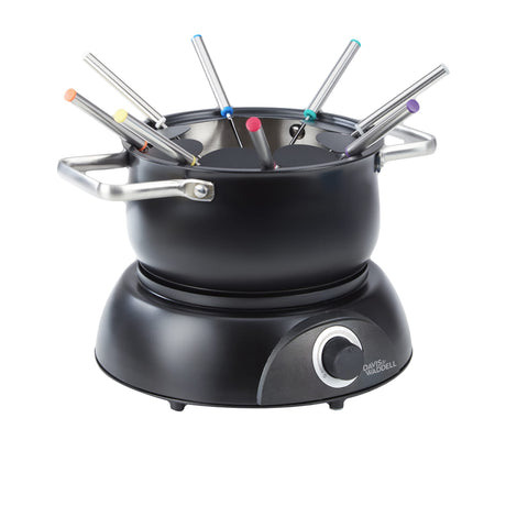 Davis & Waddell Electric Fondue Set 11 Piece Matte in Black - Image 01