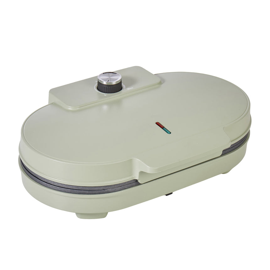 Davis & Waddell Electric Non Stick Double Waffle Maker Green - Image 01