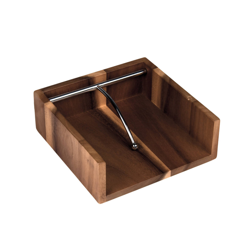 Davis & Waddell Acacia Wood Napkin Holder 19cm - Image 01