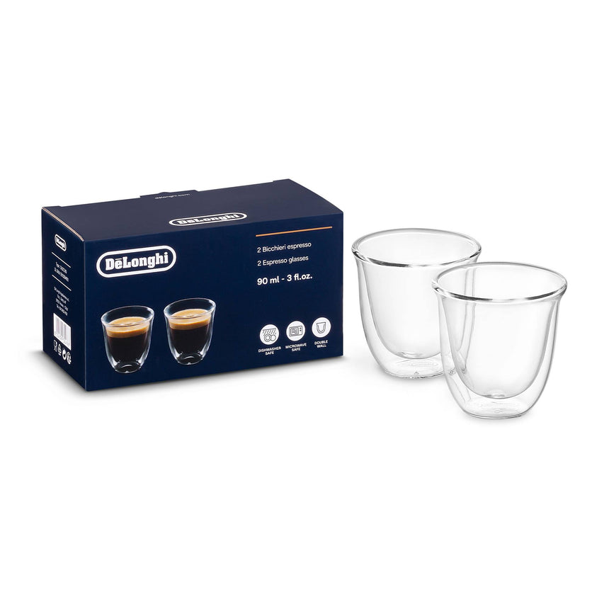 DeLonghi Double Wall Espresso Glasses 60ml Set of 2 - Image 03