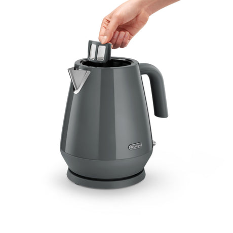 DeLonghi Eclettica KBY2001G Electric Kettle 1.7L Pebble Grey - Image 02