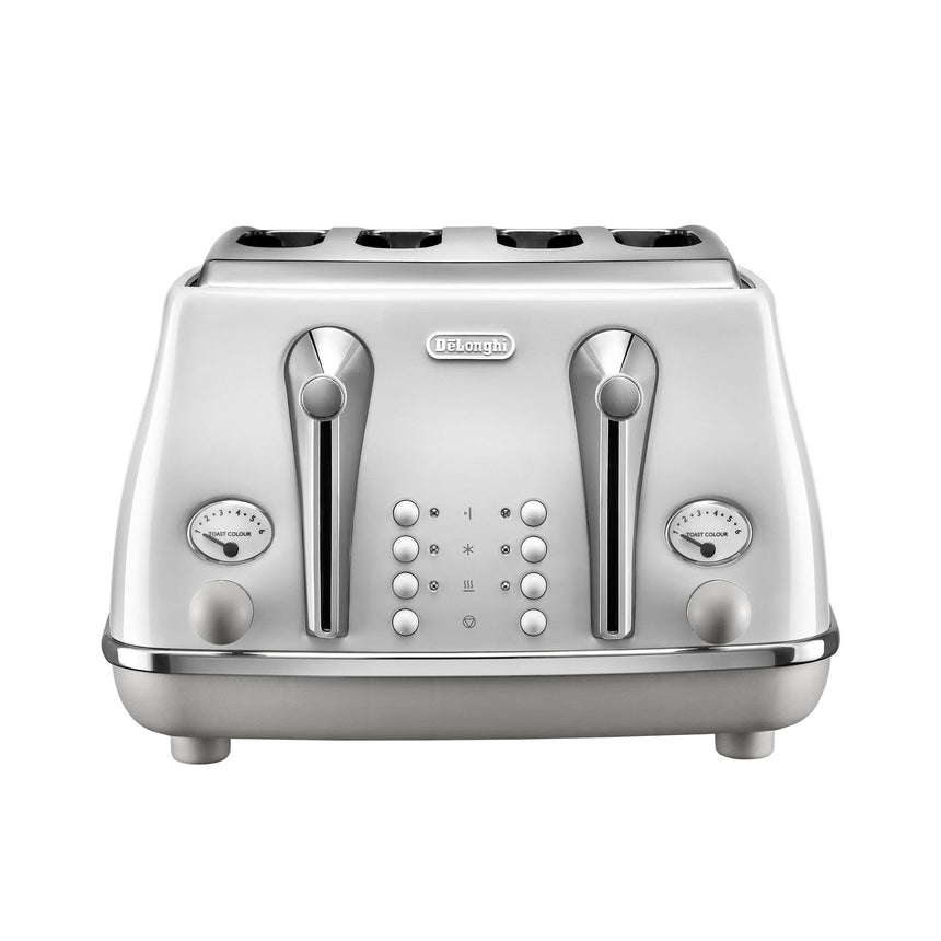 DeLonghi Icona Capitals CTOC4003W 4 Slice Toaster Sydney White - Image 01