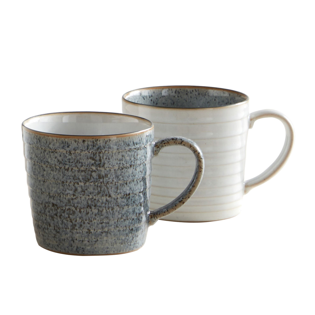 Denby Studio Grey Ridged Mug Set of 2 - Image 01