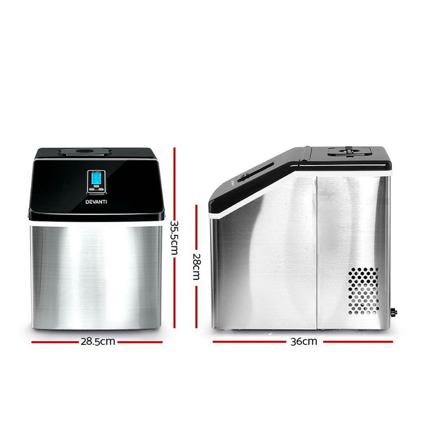 Devanti Portable Ice Maker 240W 3.2L Silver - Image 03