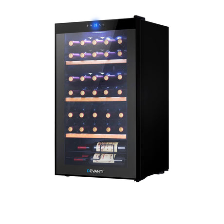 Devanti Wine Cooler 34 Bottle Black - Image 01