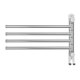 Devanti 4 Bars Wall Mounted Swivel Towel Rack Silver - Image 04