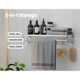 Devanti 4 Bars Wall Mounted Towel Rack Grey - Image 05