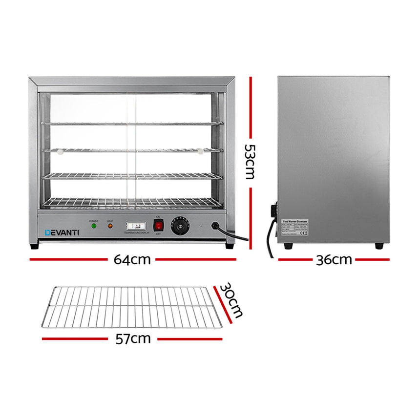 Devanti 4 Tier Commercial Food Warmer Display Cabinet - Image 04