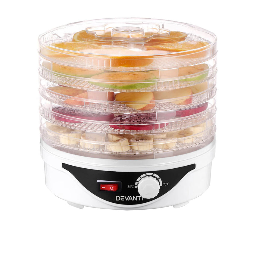 Devanti 5 Tray Food Dehydrator White - Image 02