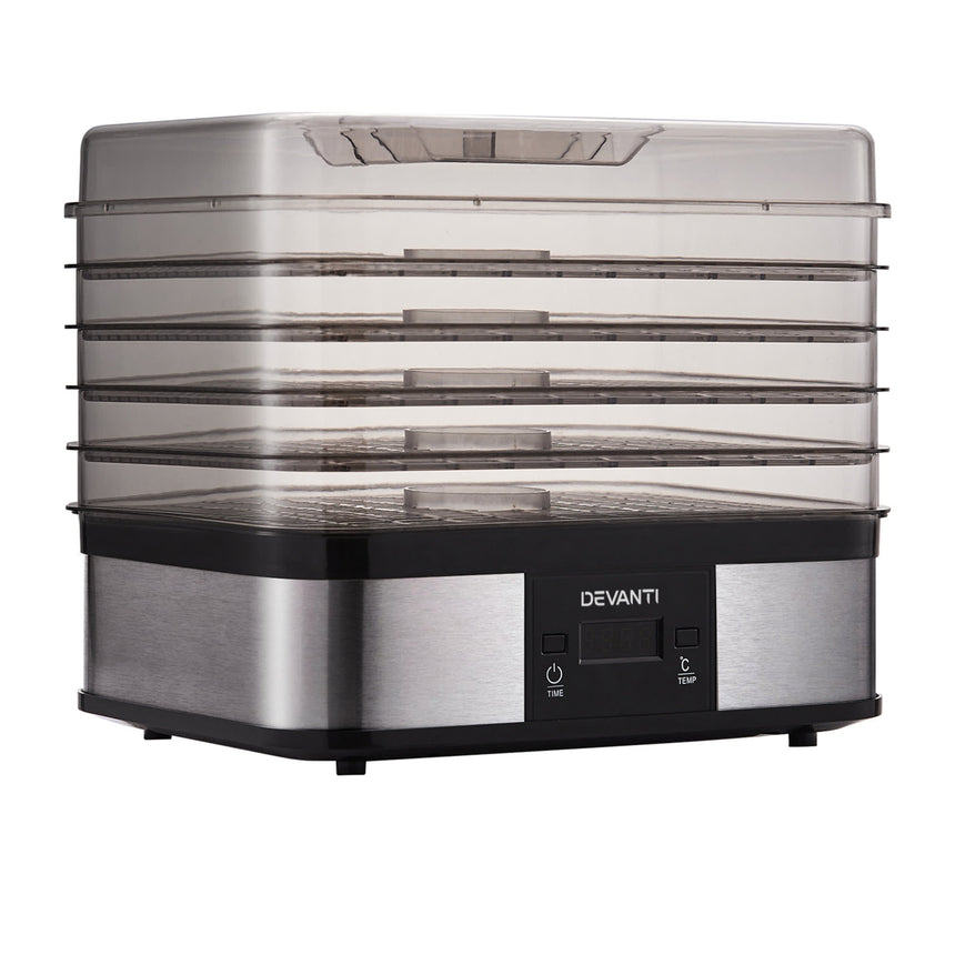 Devanti 5 Tray Food Dehydrator Silver - Image 01