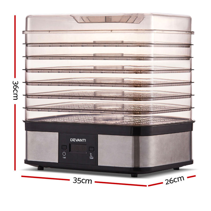 Devanti 7 Tray Food Dehydrator Stainless Steel - Image 03