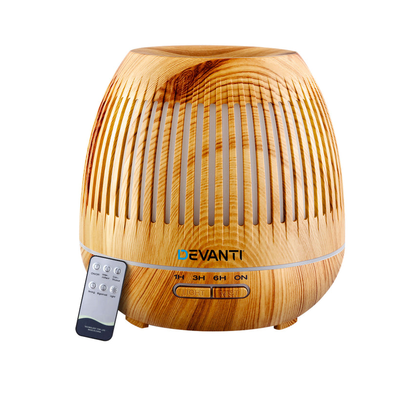 Devanti Aroma Diffuser with Remote 400ml Caged - Image 01