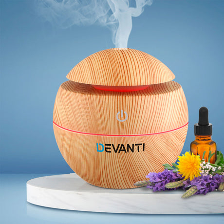 Devanti Aroma Diffuser 130ml Wood Grain - Image 02