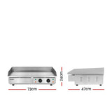 Devanti Commercial Electric Griddle BBQ - Image 03