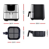 Devanti Digital Air Fryer 7L Stainless Steel - Image 04