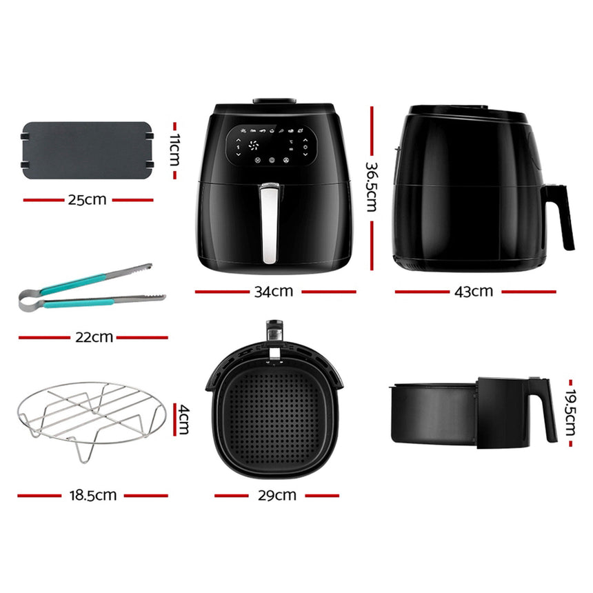 Devanti Digital Air Fryer 8.5L Black - Image 04