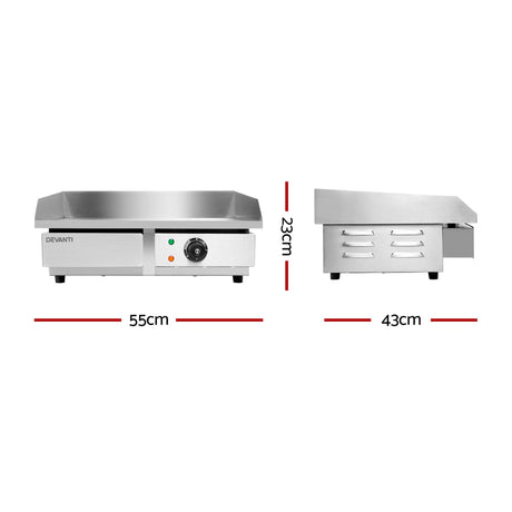 Devanti Electric Griddle Hot Plate - Image 02