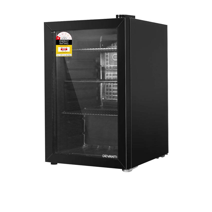 Devanti Mini Bar Fridge with LED 70L Black - Image 01