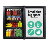 Devanti Mini Bar Fridge with LED 70L Black - Image 02