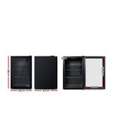 Devanti Mini Bar Fridge with LED 70L Black - Image 03