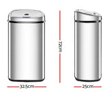 Devanti Motion Sensor Bin 50L Silver - Image 05