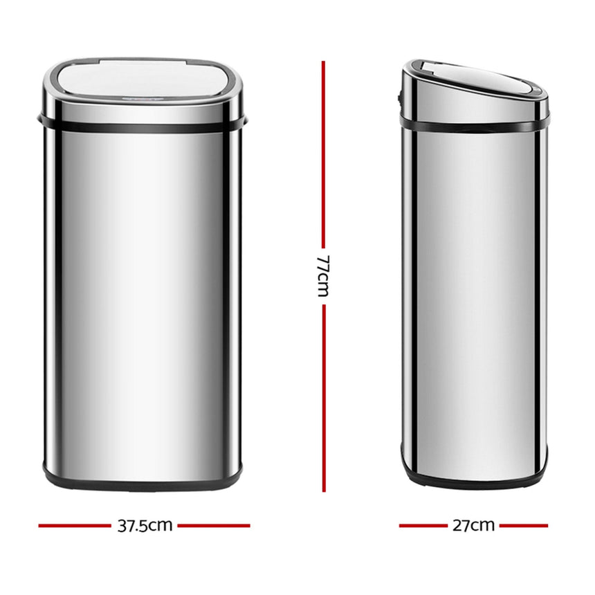 Devanti Motion Sensor Bin 68L Silver - Image 05