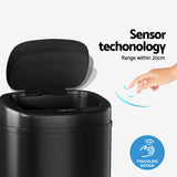 Devanti Motion Sensor Bin 82L Black - Image 04